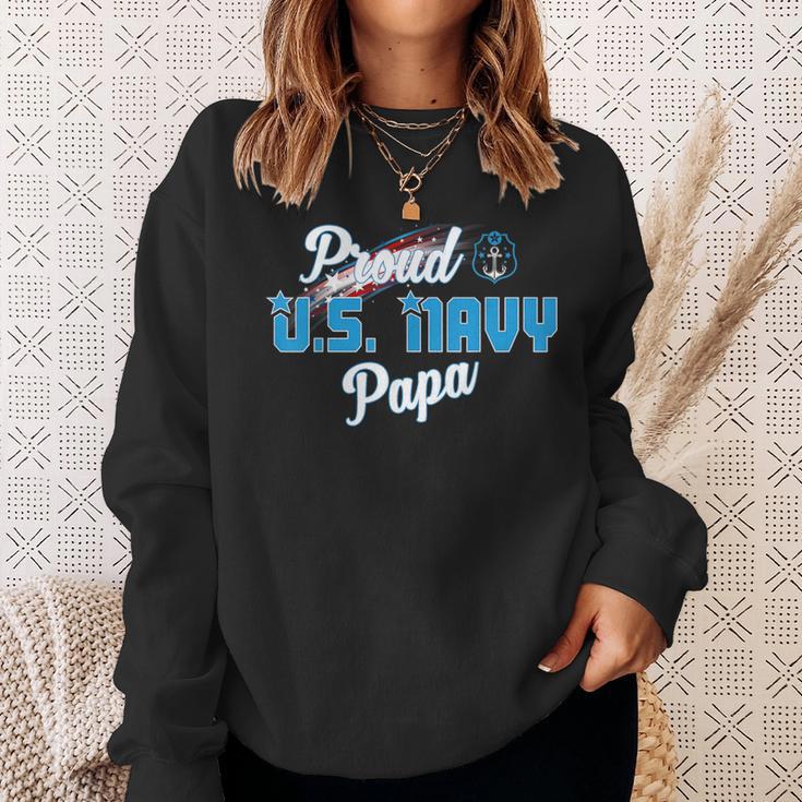 Proud Us Navy Papa Veteran Day Sweatshirt Gifts for Her