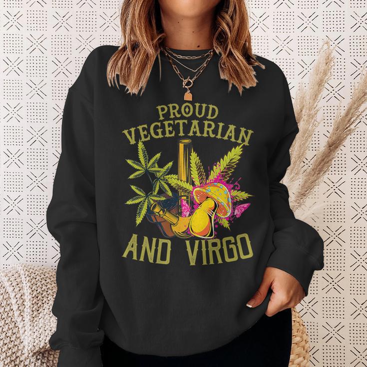 Proud Vegetarian Weed Virgo Vintage 420 Sweatshirt Gifts for Her