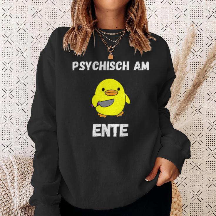 Psychisch Am Ente Witzige Süsse Geschenkidee Mann Frau Sweatshirt Geschenke für Sie