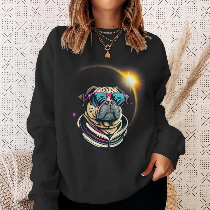 Pug Dog America 2024 Solar Eclipse Totality Accessories Sweatshirt Gifts for Her