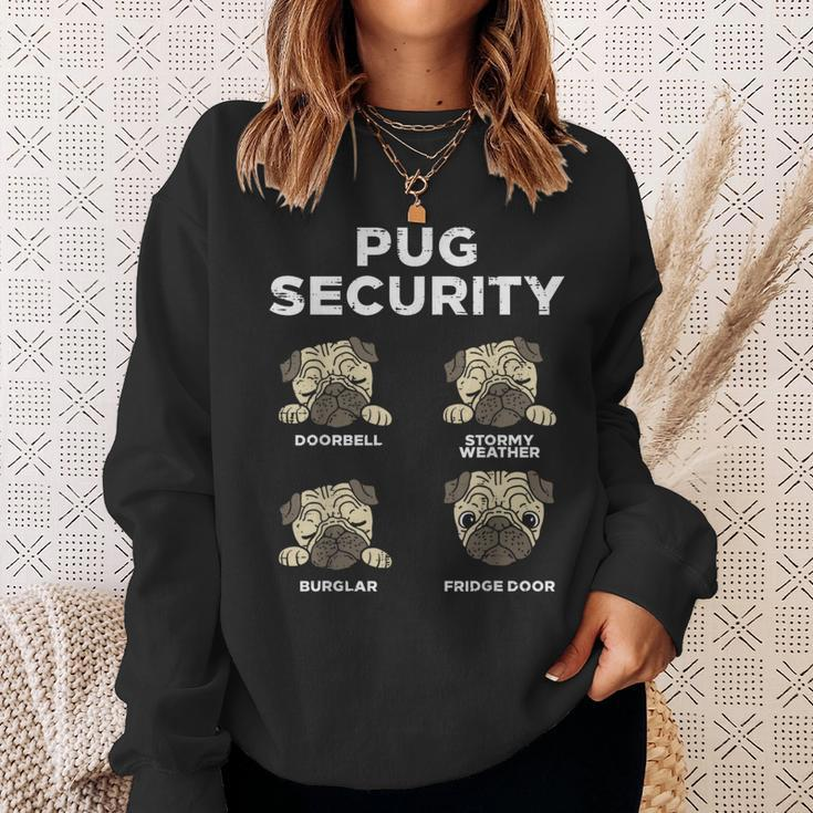 Pug Security Animal Pet Dog Lover Owner Women Sweatshirt Gifts for Her