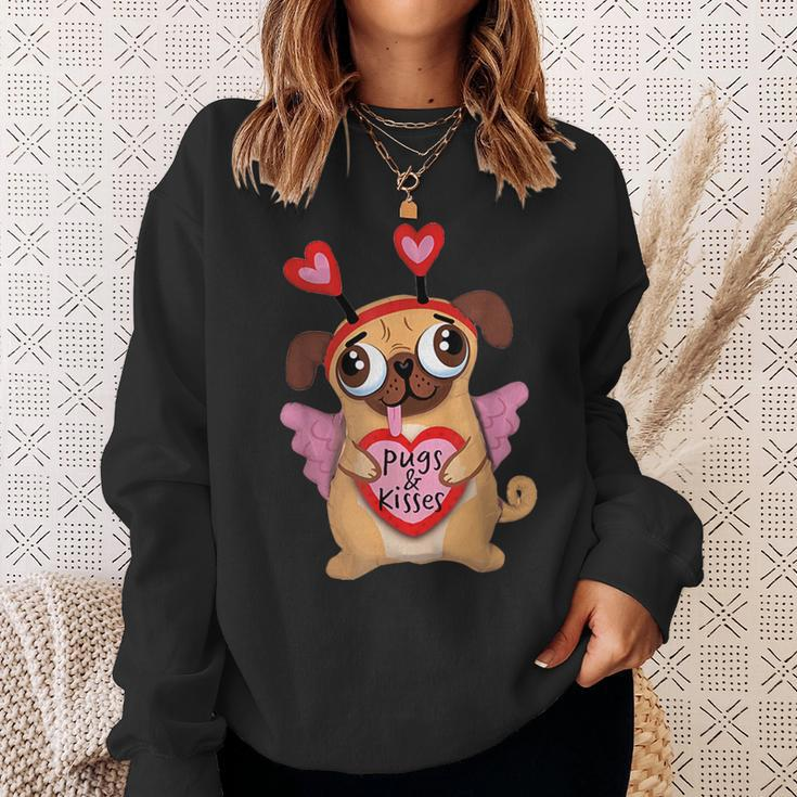 Pugs Valentine Cupid Pug Kisses Valentine Pug Lover Sweatshirt Gifts for Her