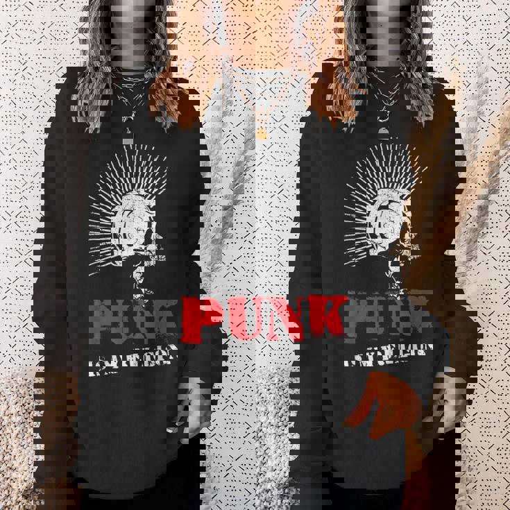 Punk Is My Religion I Punker & Anarchy Para Punk Rock Camisa de entrenamiento Regalos para ella