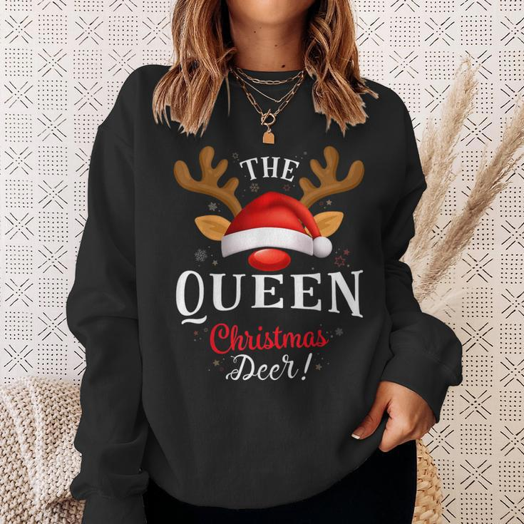 Queen Christmas Deer Pjs Xmas Family Matching Sweatshirt Gifts for Her