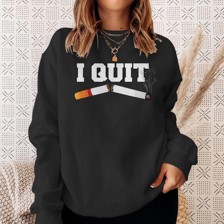 I Quit Smoking Breaking Addiction Smoker New Year Resolution Sweatshirt Gifts for Her