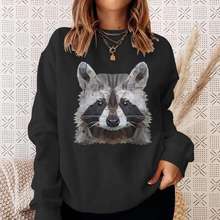 Raccoon Vintage Polygon Raccoon Sweatshirt Geschenke für Sie