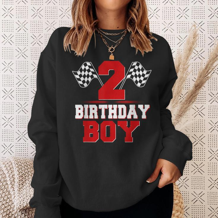 Race Car 2Nd Birthday Boy 2 Toddler Racing Car Driver Sweatshirt Gifts for Her