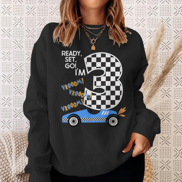 Race Car 3Rd Birthday Party Racing Car Driver 3 Birthday Boy Sweatshirt Gifts for Her