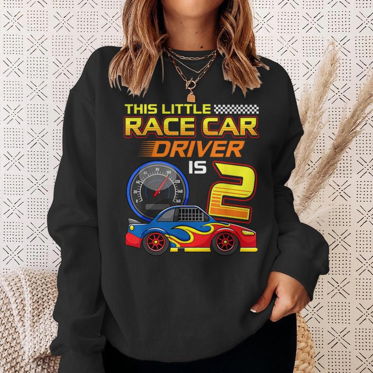 Race Car Driver 2Nd Birthday 2 Years Old Toddler Boy Racing Sweatshirt Gifts for Her