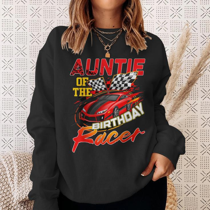 Race Car Party Auntie Of The Birthday Racer Racing Family Sweatshirt Gifts for Her