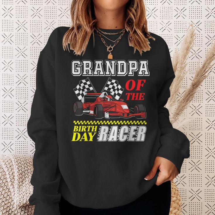 Race Car Party Grandpa Of The Birthday Racer Racing Family Sweatshirt Gifts for Her