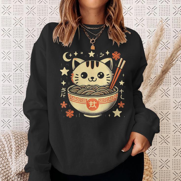 Ramen Cat Kawaii Neko Japanese Noodles Aesthetic Otaku Lover Sweatshirt Gifts for Her