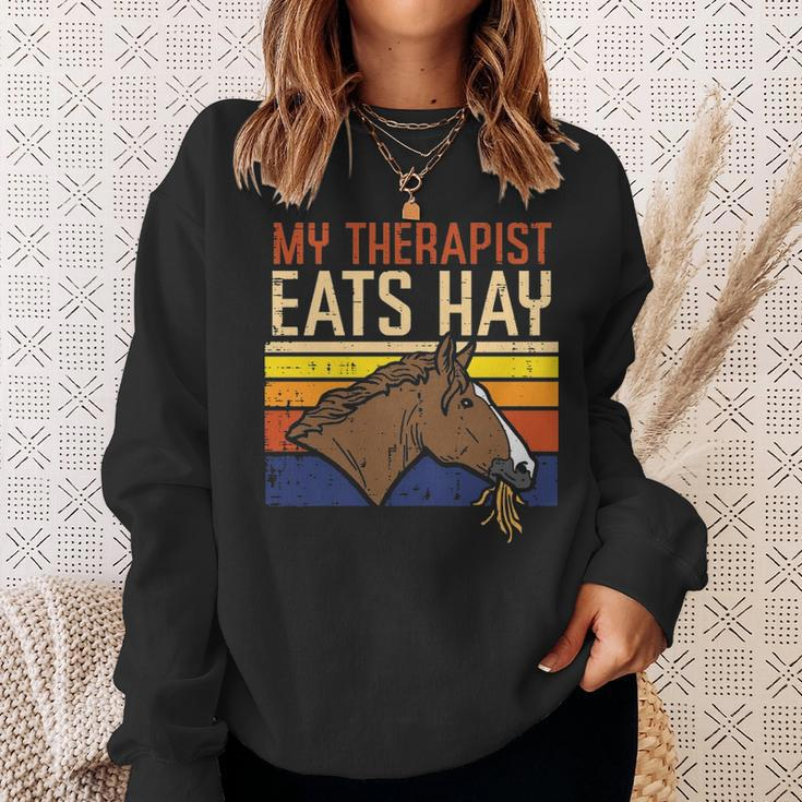 My Therapist Eats Hay Horse Riding Equestrian Men Women Kids Sweatshirt Gifts for Her