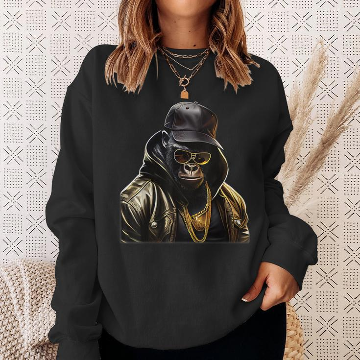 Rapper Gorilla I Retro Hip Hop I Gorilla Hip Hop Gangster Sweatshirt Geschenke für Sie