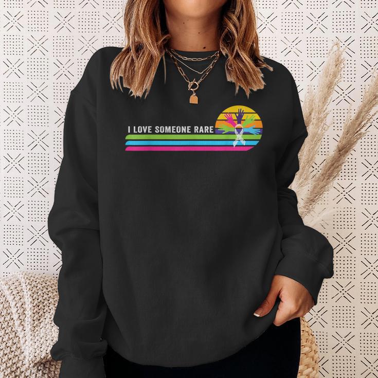 Rare Disease Awareness Zebra Ribbon I Love Someone Rare Sweatshirt Gifts for Her