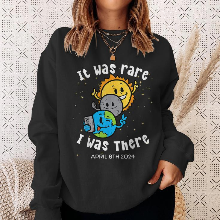 It Was Rare I Was There Totality Eclipse April 8 2024 Memory Sweatshirt Gifts for Her