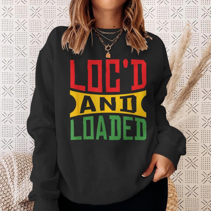 Rasta Hair Locs Loc'd And Loaded Rastafari Dreadlocks Sweatshirt Gifts for Her