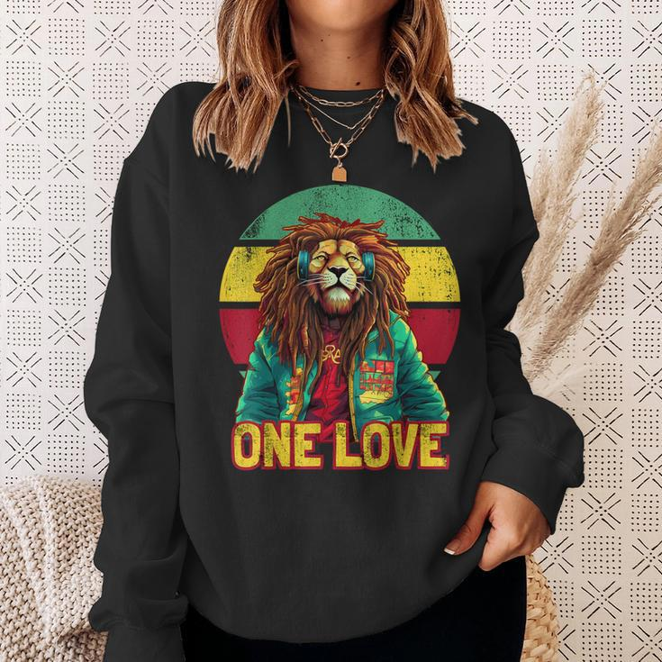 Rasta Lion Reggae Music One Love Graphic Sweatshirt Gifts for Her