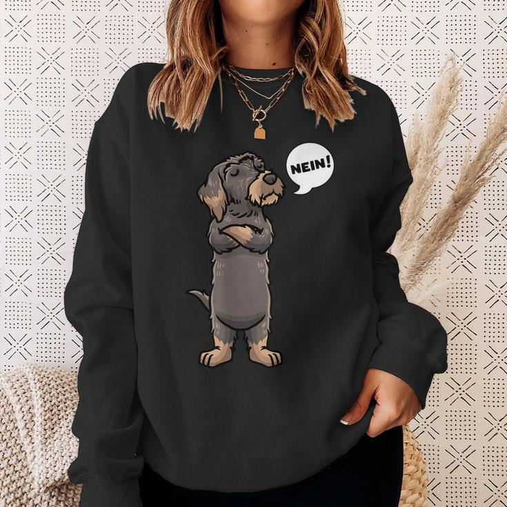 With Rauhaardachund Nein Dachshund Dog Sweatshirt Geschenke für Sie