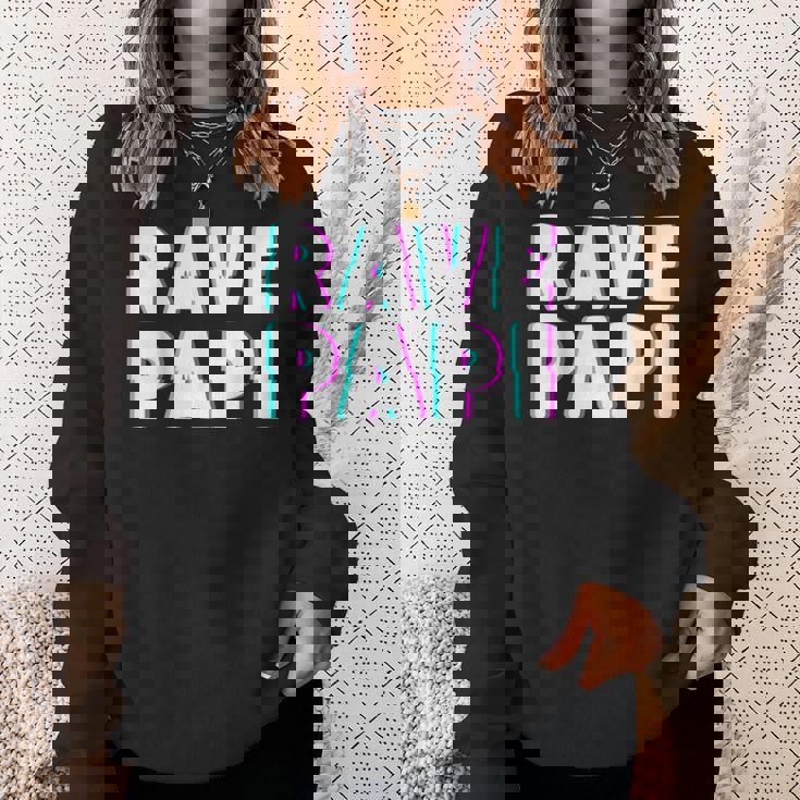 Rave Papi Edm Music Festival Optical Illusion Father's Day Sweatshirt Gifts for Her