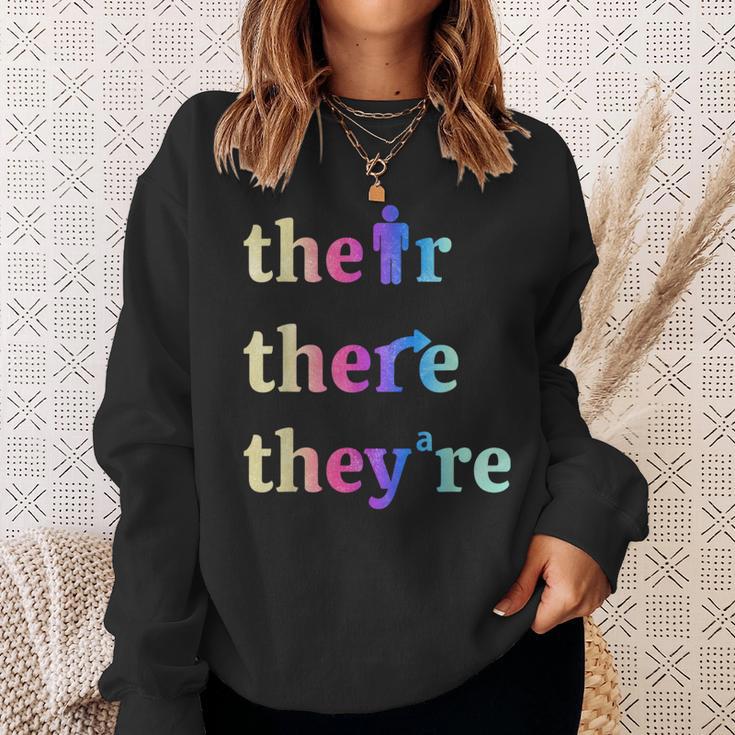 There Their They're English Grammar Teacher Sweatshirt Gifts for Her