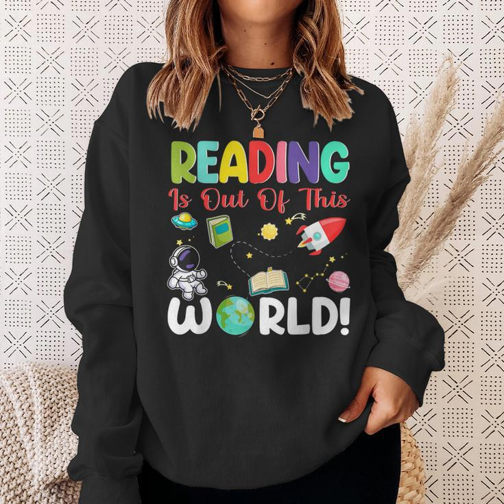 Reading Is Out Of This World Space Book World Book Day 2024 Sweatshirt Gifts for Her