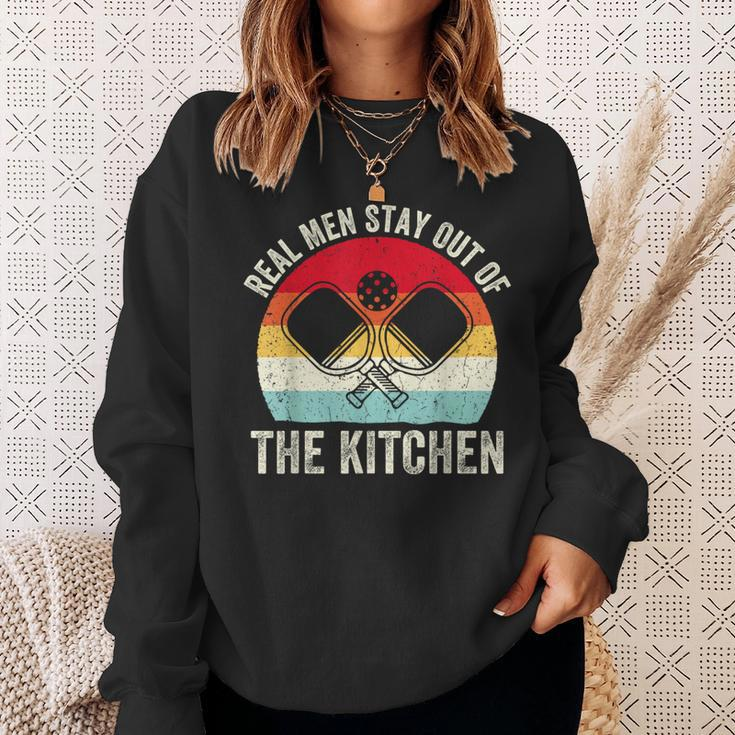 Real Stay Out Of The Kitchen Pickleball Player Vintage Sweatshirt Gifts for Her