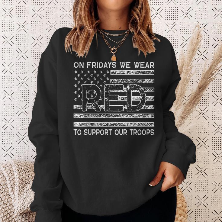 Red Friday Military On Fridays We Wear Red To Support Troops Sweatshirt Gifts for Her