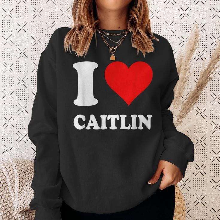 Red Heart I Love Caitlin Sweatshirt Gifts for Her