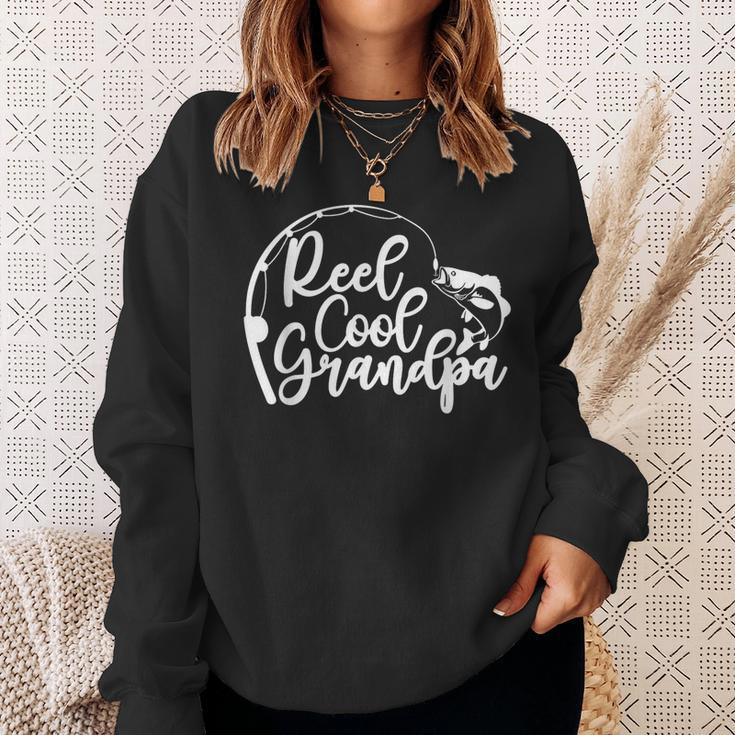 Reel Cool Grandpa Fishing Father's Day Sweatshirt Gifts for Her