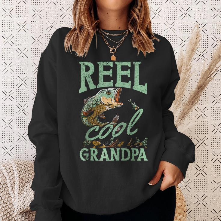 Reel Cool Grandpa Fishing Grandpas Father's Day Dad Sweatshirt Gifts for Her
