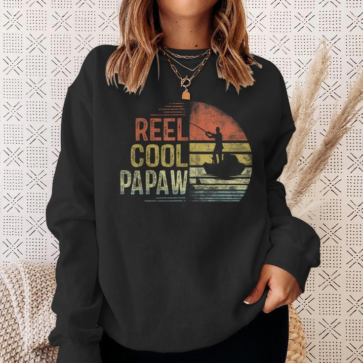 Reel Cool Papaw Fishing Papaw Birthday Vintage Sweatshirt Gifts for Her