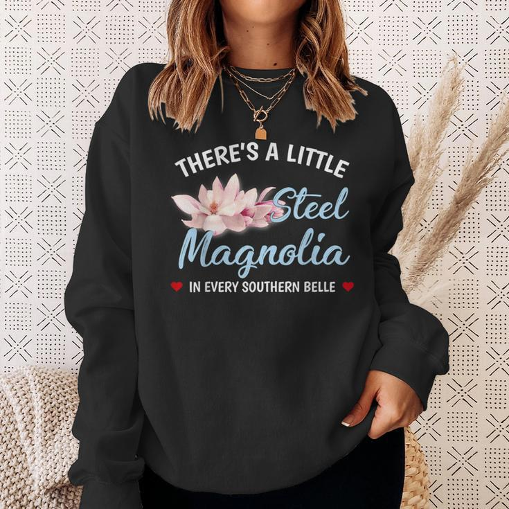 Theres A Little Sl Magnolia In Every Southern Belle Sweatshirt Gifts for Her