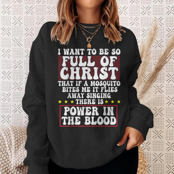 There's Power In Blood Religious Christian Jesus Sweatshirt Gifts for Her