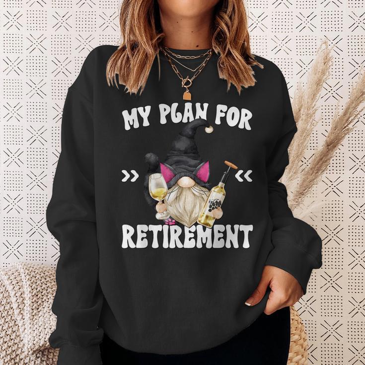 Retired Cat Dad Gnome Retirement Plan For Cat Grandpa Life Sweatshirt Gifts for Her