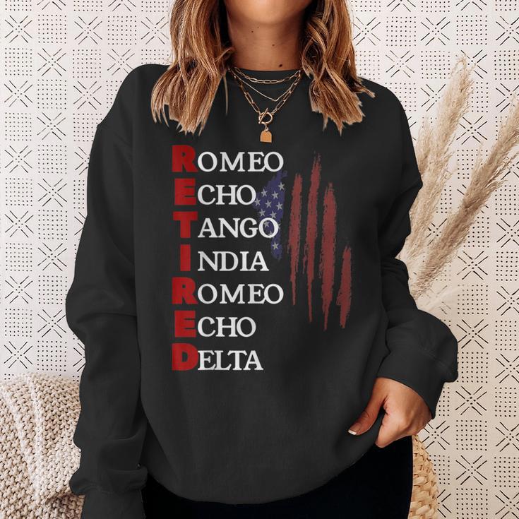 Retired Romeo Echo Tango India Romeo Echo Delta Veteran Sweatshirt Gifts for Her