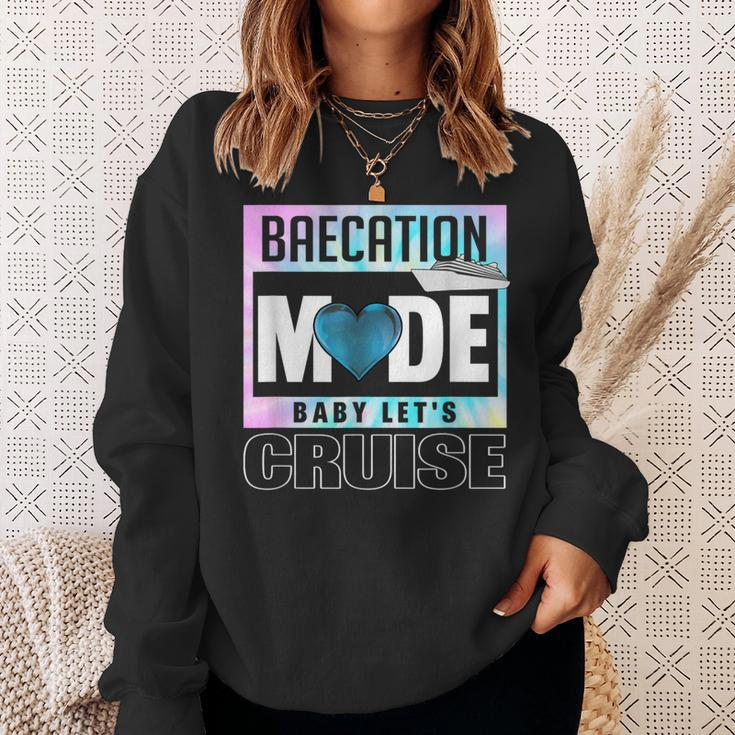 Retro Baecation Mode Baby Let's Cruise Love Vacation Couples Sweatshirt Gifts for Her