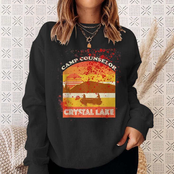 Retro Camp Counselor Crystal Lake With Blood Stains Sweatshirt Gifts for Her