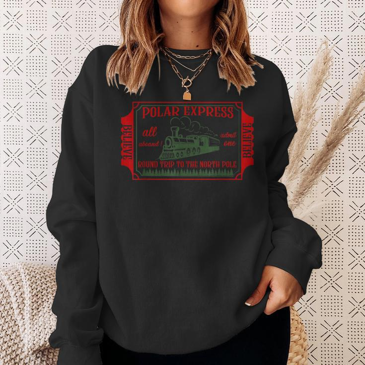Retro Christmas North Pole Polar Express All Abroad Family Sweatshirt Gifts for Her