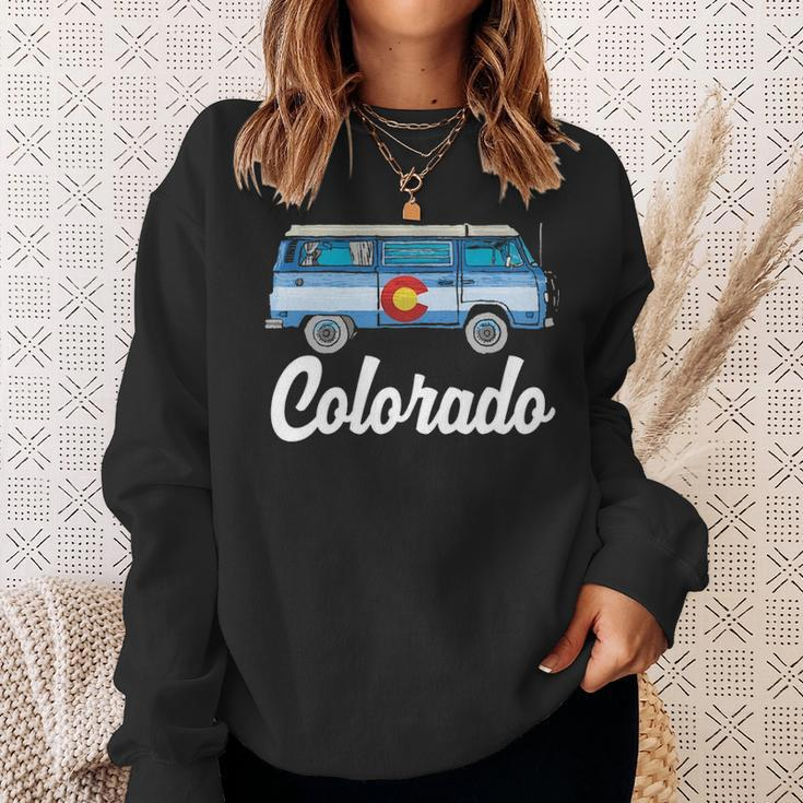 Retro Colorado Hippie Van Sketch Graphic Sweatshirt Gifts for Her