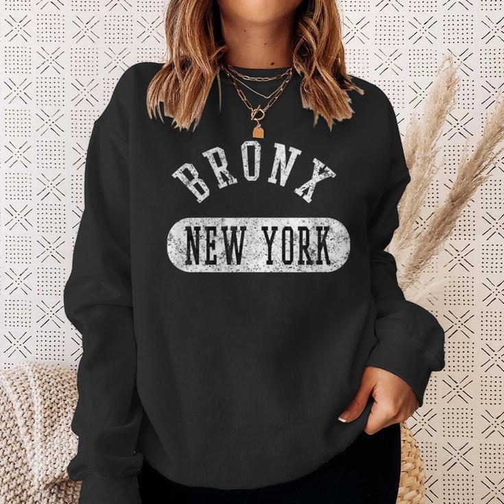 Retro Cool Vintage Bronx New York Distressed College Style Sweatshirt Gifts for Her