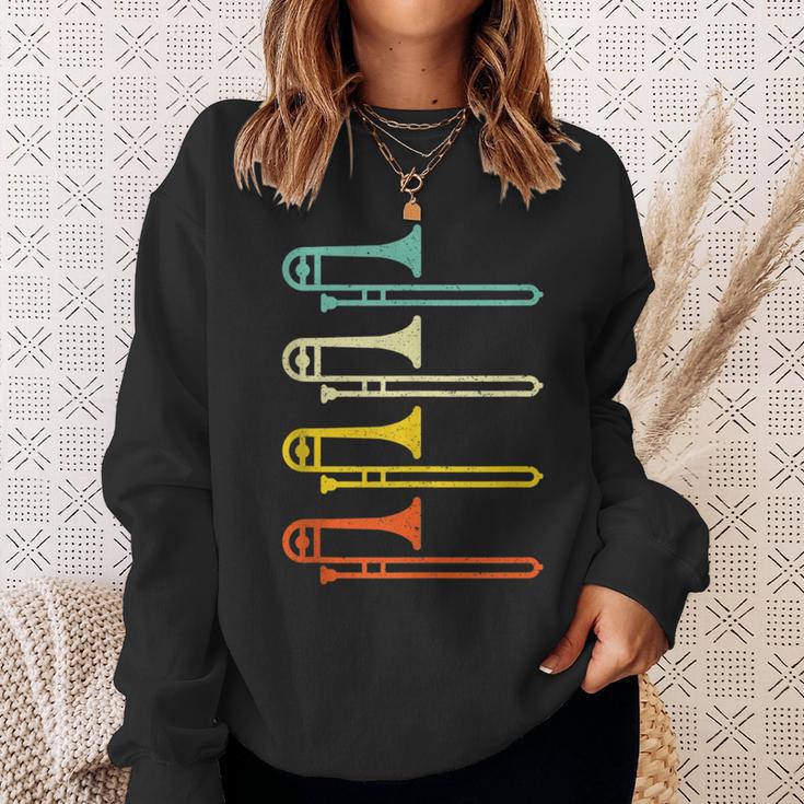 Retro Distressed Trombone Sweatshirt Gifts for Her