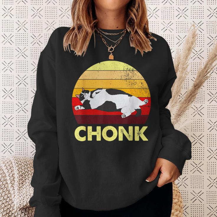 Retro Chonk Cat Sweatshirt Gifts for Her