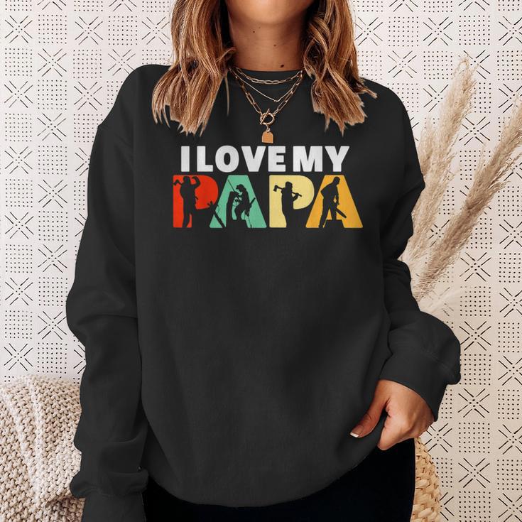 Retro Ich Liebe Meinen Papa Holzfälleraterater Sweatshirt Geschenke für Sie