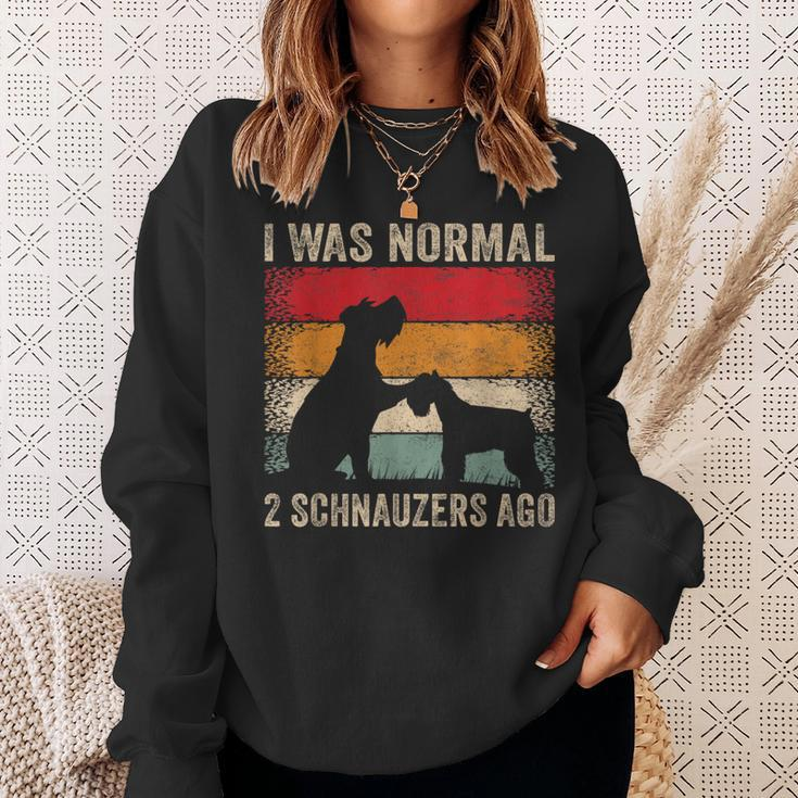 Retro I Was Normal 2 Schnauzers Ago Vintage Schnauzer Sweatshirt Gifts for Her