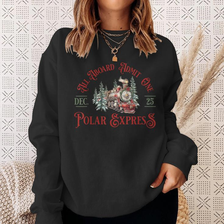 Retro North Pole Polar Express All Abroad Family Matching Sweatshirt Gifts for Her