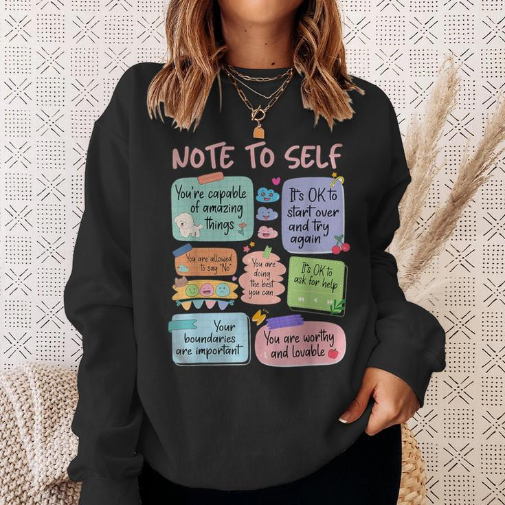 Retro Note To Self School Counselor Mental Health Sweatshirt Gifts for Her