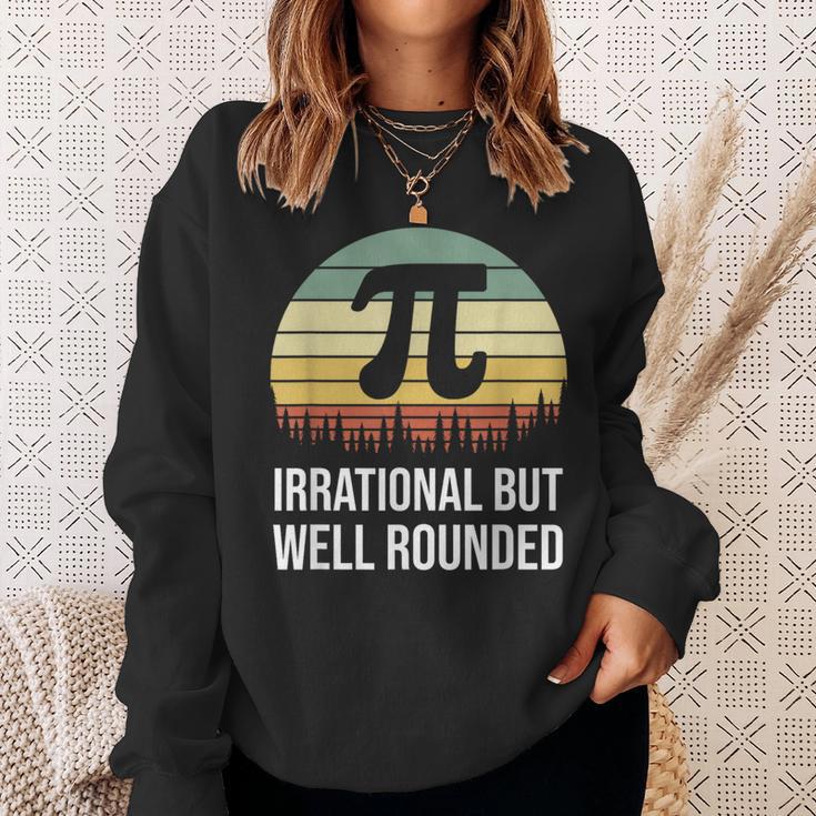 Retro Pi Day Irrational But Well Rounded Math Teacher Sweatshirt Gifts for Her