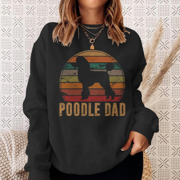 Retro Poodle Dad Dog Owner Pet Poodle Father Sweatshirt Gifts for Her