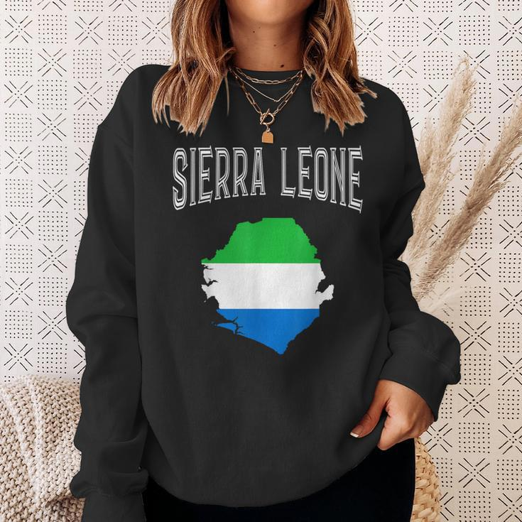 Retro Sierra Leone Flag Vintage Throwback Sport Sweatshirt Gifts for Her